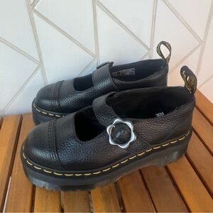 Brand new Addina Flower Buckle leather platform shoes by Dr. Martins